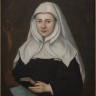 Portret uit 1722 van de begijn Vossius met in de hand een gebedenboek, wat het belang van het gebed in het leven van de begijnen illustreert
